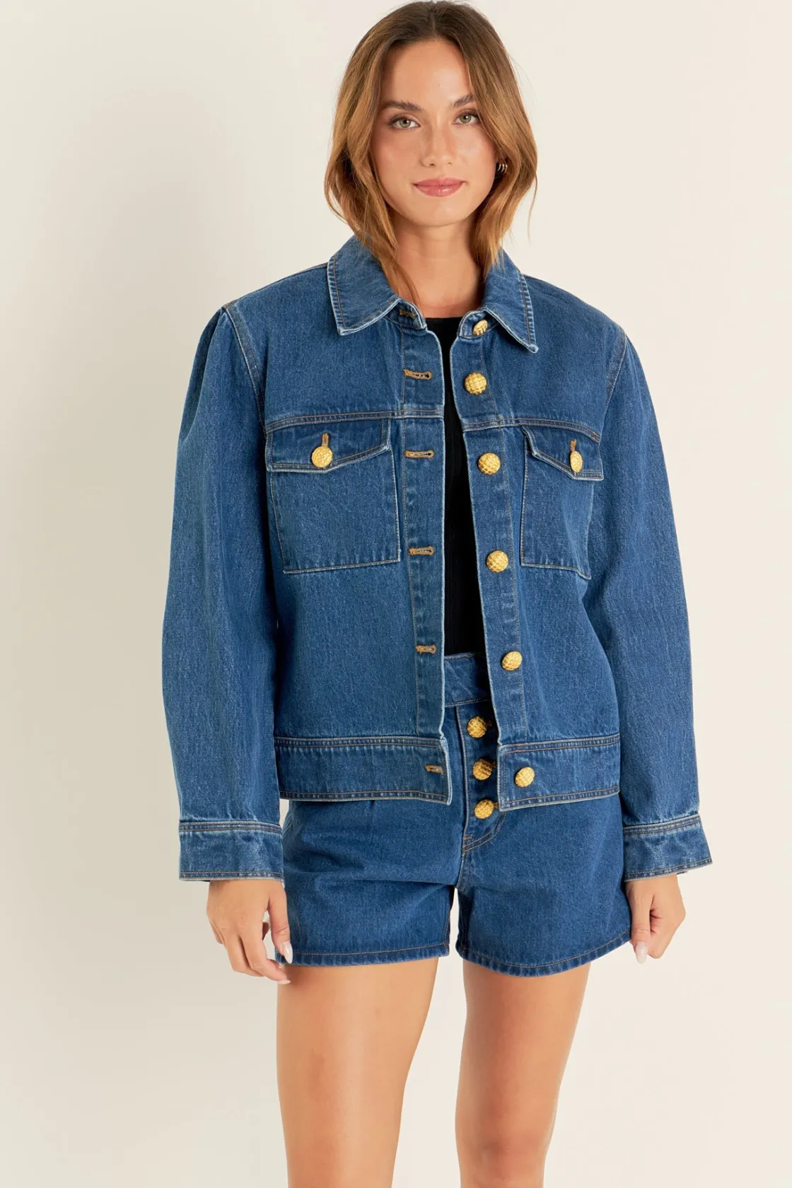 english_factory__buttoned_8.webp ENGLISH FACTORY Denim | Shorts & Skorts*- Buttoned Denim Shorts