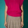 ENGLISH FACTORY Sweaters & Knits | Tops*- Cable Knit Vest MAGENTA