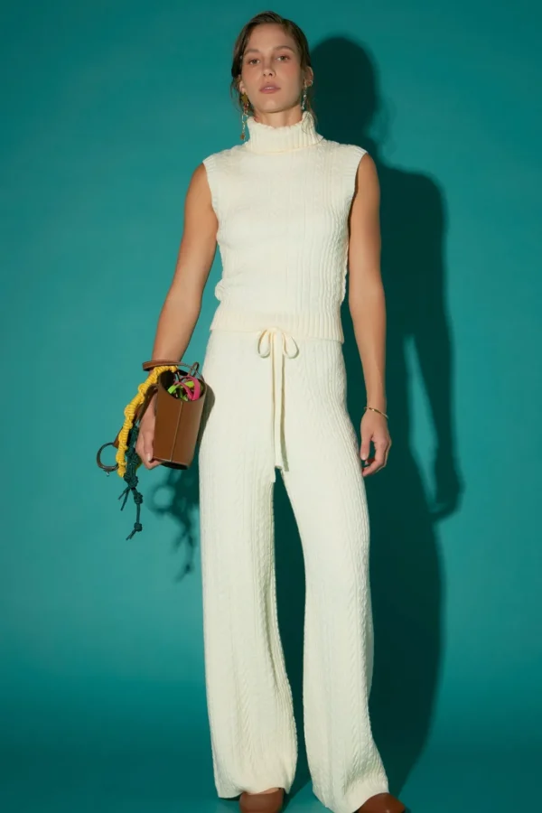 ENGLISH FACTORY Sweaters & Knits | Matching Sets*- Cable Knit Long Pants IVORY