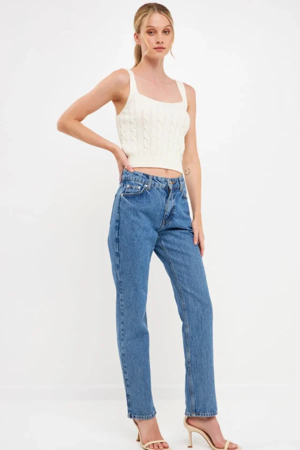 ENGLISH FACTORY Sweaters & Knits*- Cable Knit Tank Top