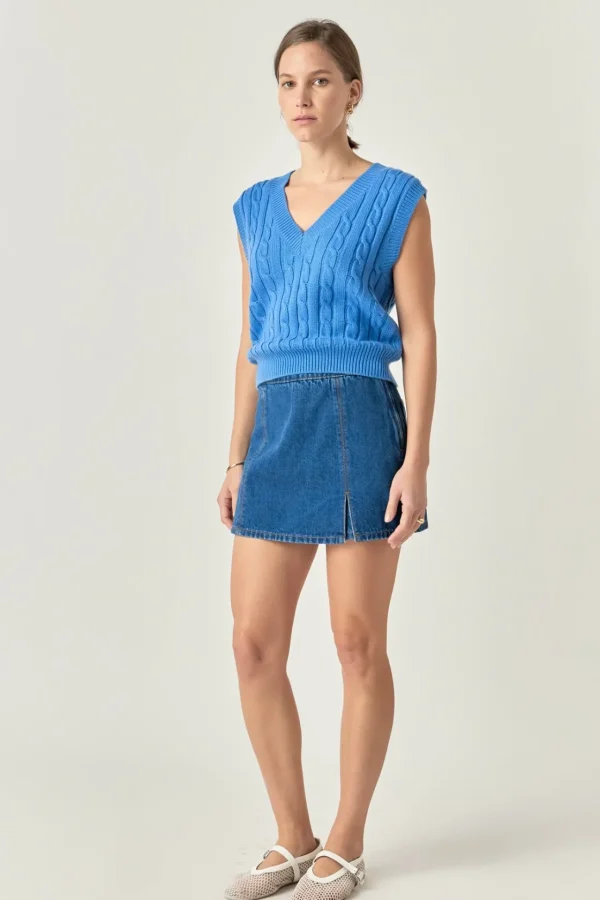 ENGLISH FACTORY Sweaters & Knits | Tops*- Cable Knit Chunky Vest