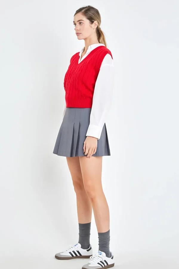ENGLISH FACTORY Sweaters & Knits | Tops*- Cable Knit Chunky Vest
