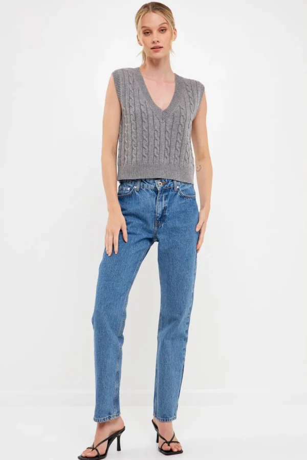 ENGLISH FACTORY Sweaters & Knits | Tops*- Cable Knit Chunky Vest