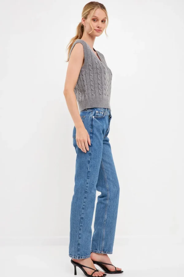 ENGLISH FACTORY Sweaters & Knits | Tops*- Cable Knit Chunky Vest