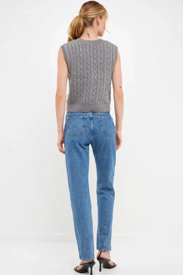 ENGLISH FACTORY Sweaters & Knits | Tops*- Cable Knit Chunky Vest