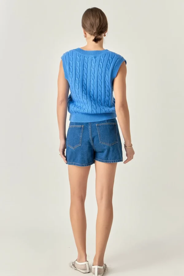 ENGLISH FACTORY Sweaters & Knits | Tops*- Cable Knit Chunky Vest