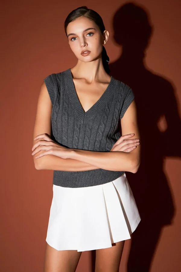 ENGLISH FACTORY Sweaters & Knits | Tops*- Cable Knit Chunky Vest