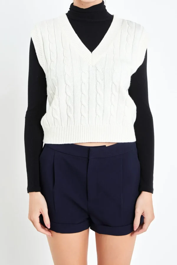 ENGLISH FACTORY Sweaters & Knits | Tops*- Cable Knit Chunky Vest
