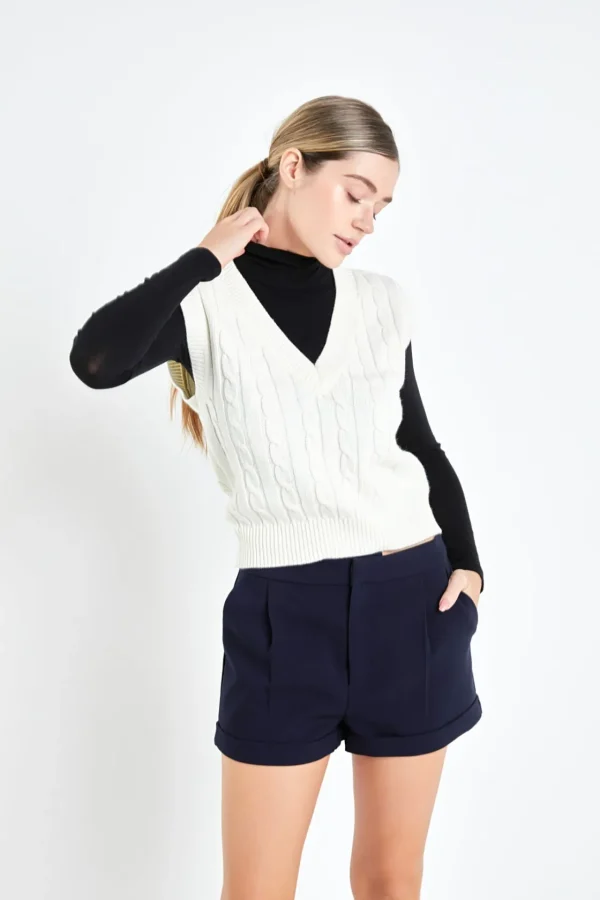 ENGLISH FACTORY Sweaters & Knits | Tops*- Cable Knit Chunky Vest