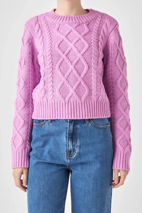 ENGLISH FACTORY Sweaters & Knits | Tops*- Cable-Knit Sweater