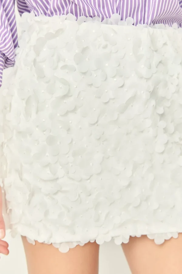ENGLISH FACTORY Skirts | Tops*- Charlotte Flower Mini Skirt OFFWHITE