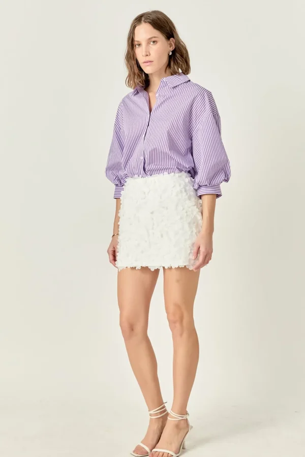 ENGLISH FACTORY Skirts | Tops*- Charlotte Flower Mini Skirt OFFWHITE