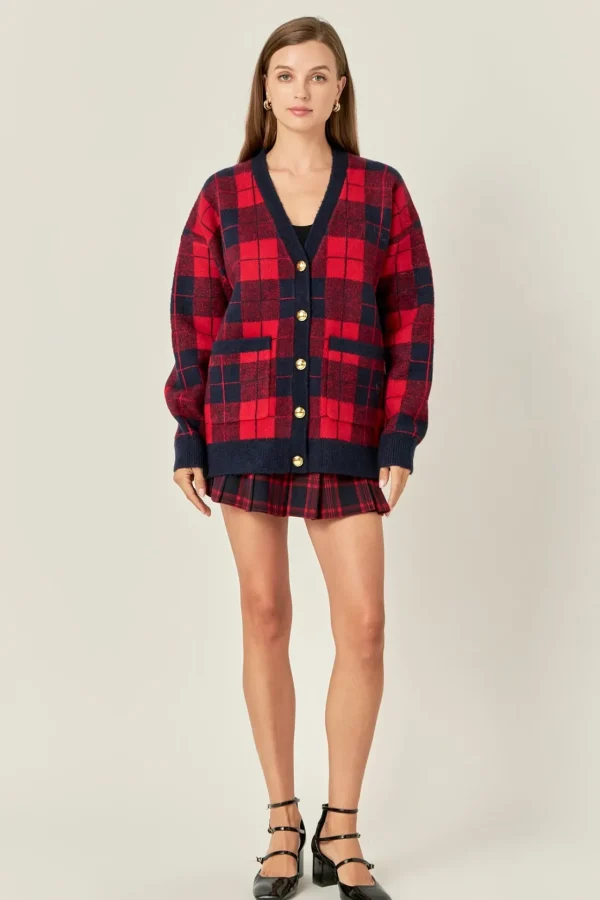 ENGLISH FACTORY Sweaters & Knits | Matching Sets*- Check Cardigan