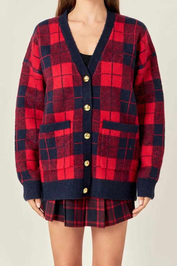 ENGLISH FACTORY Sweaters & Knits | Matching Sets*- Check Cardigan