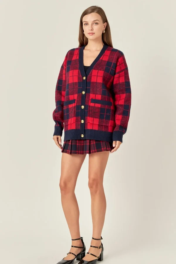 ENGLISH FACTORY Sweaters & Knits | Matching Sets*- Check Cardigan