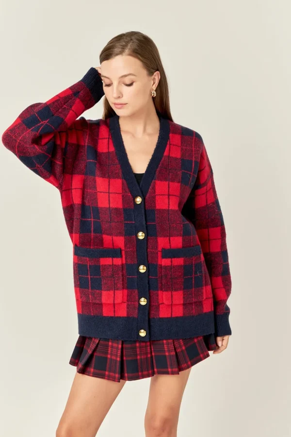 ENGLISH FACTORY Sweaters & Knits | Matching Sets*- Check Cardigan