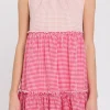 ENGLISH FACTORY Tops*- Check Color Block Mini Dress MULTI