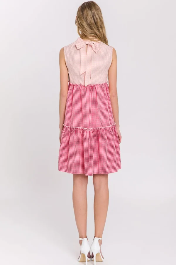 ENGLISH FACTORY Tops*- Check Color Block Mini Dress MULTI
