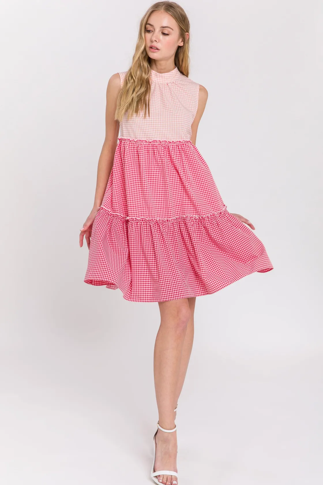 english_factory__check_co_3.webp ENGLISH FACTORY Tops*- Check Color Block Mini Dress MULTI