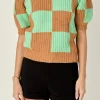ENGLISH FACTORY Sweaters & Knits | Tops*- Check Pattern Sweater BROWNGREEN