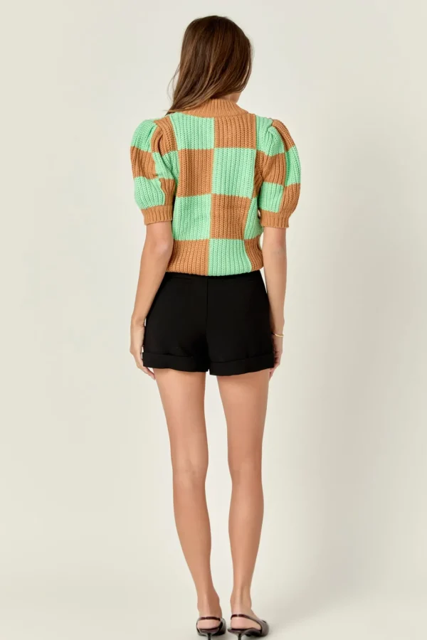 ENGLISH FACTORY Sweaters & Knits | Tops*- Check Pattern Sweater BROWNGREEN