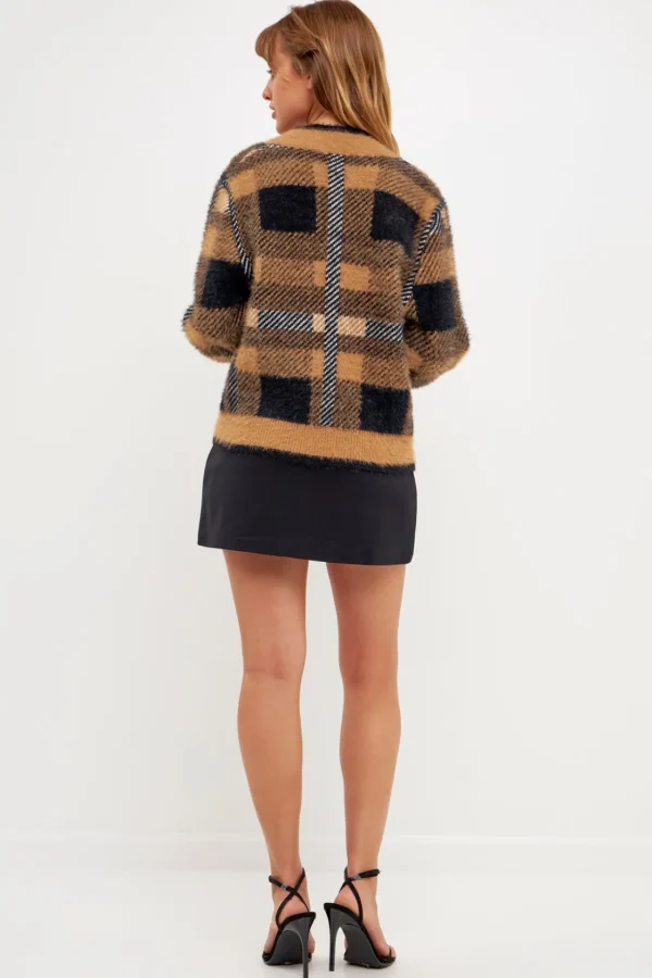 ENGLISH FACTORY Sweaters & Knits | Tops*- Check Plaid Cardigan Sweater