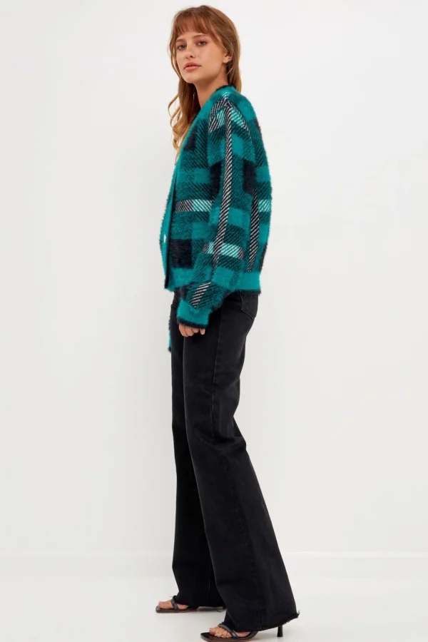 ENGLISH FACTORY Sweaters & Knits | Tops*- Check Plaid Cardigan Sweater