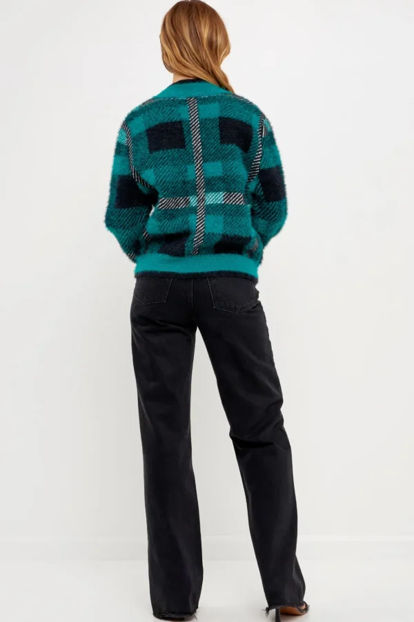 ENGLISH FACTORY Sweaters & Knits | Tops*- Check Plaid Cardigan Sweater