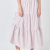 ENGLISH FACTORY Matching Sets | Skirts*- Check Print Tiered Maxi Skirt