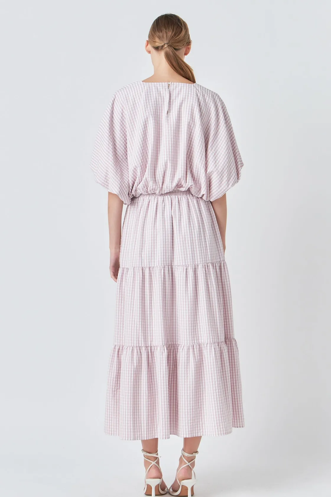 english_factory__check_pr_2-3.webp ENGLISH FACTORY Matching Sets | Skirts*- Check Print Tiered Maxi Skirt