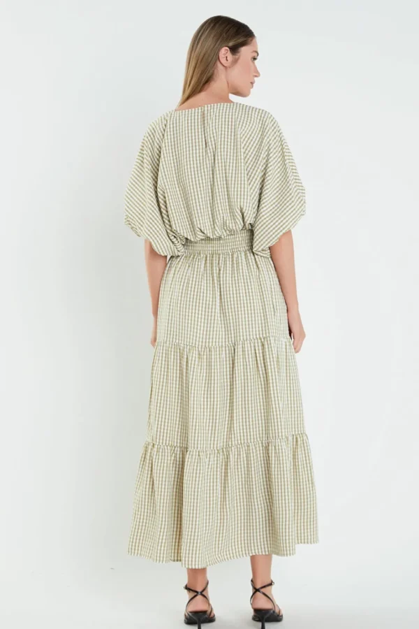 ENGLISH FACTORY Matching Sets | Skirts*- Check Print Tiered Maxi Skirt