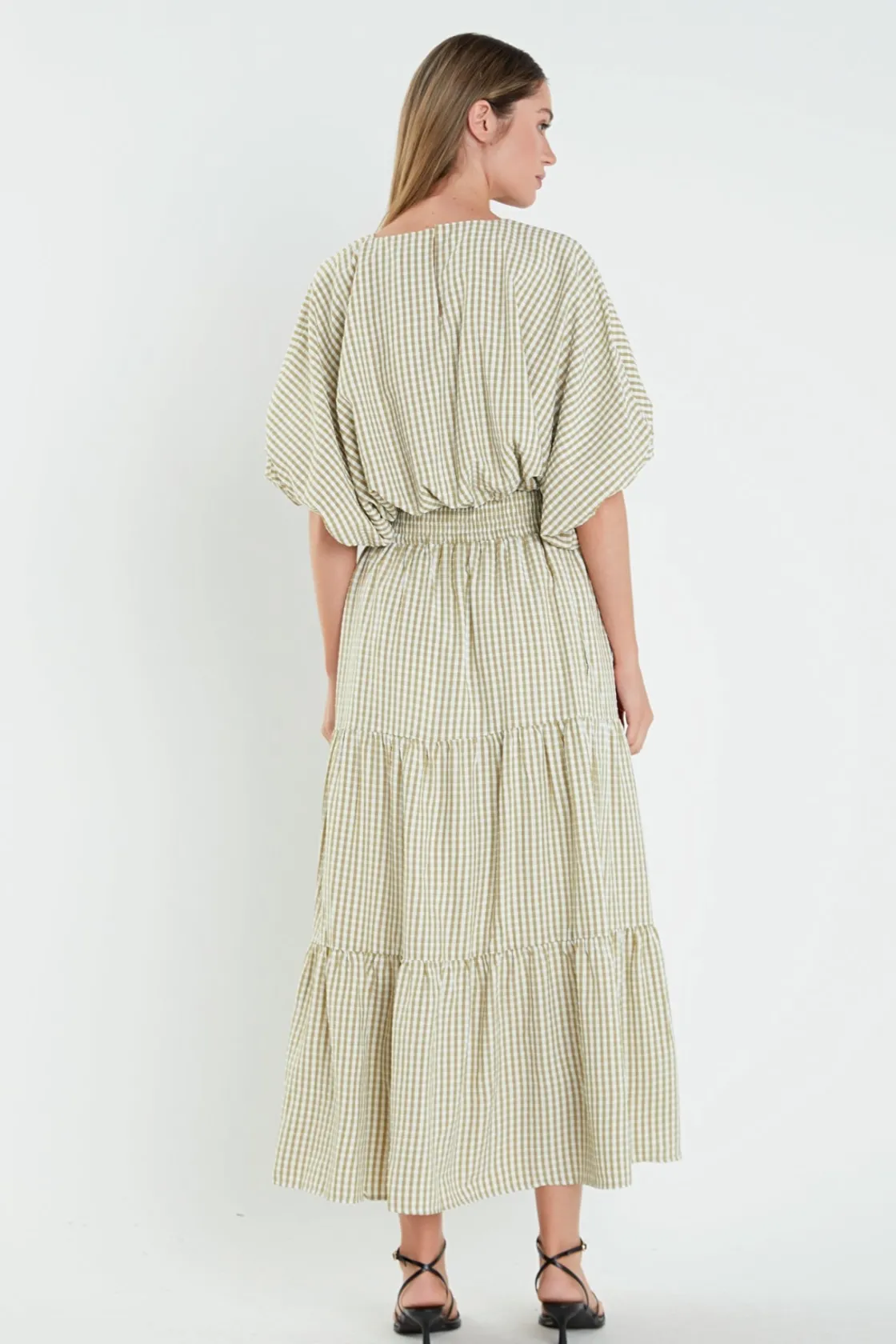 english_factory__check_pr_7-1.webp ENGLISH FACTORY Matching Sets | Skirts*- Check Print Tiered Maxi Skirt