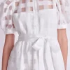 ENGLISH FACTORY White Dresses | Tops*- Check Puff Sleeve Midi Dress WHITE