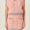 ENGLISH FACTORY Tops*- Chenille Contrast Vest