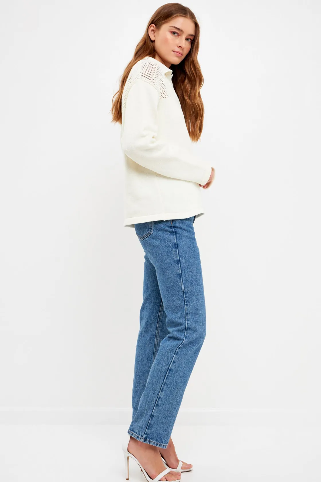 english_factory__chenille_1-2.webp ENGLISH FACTORY Sweaters & Knits | Tops*- Chenille Sweatshirt CREAM