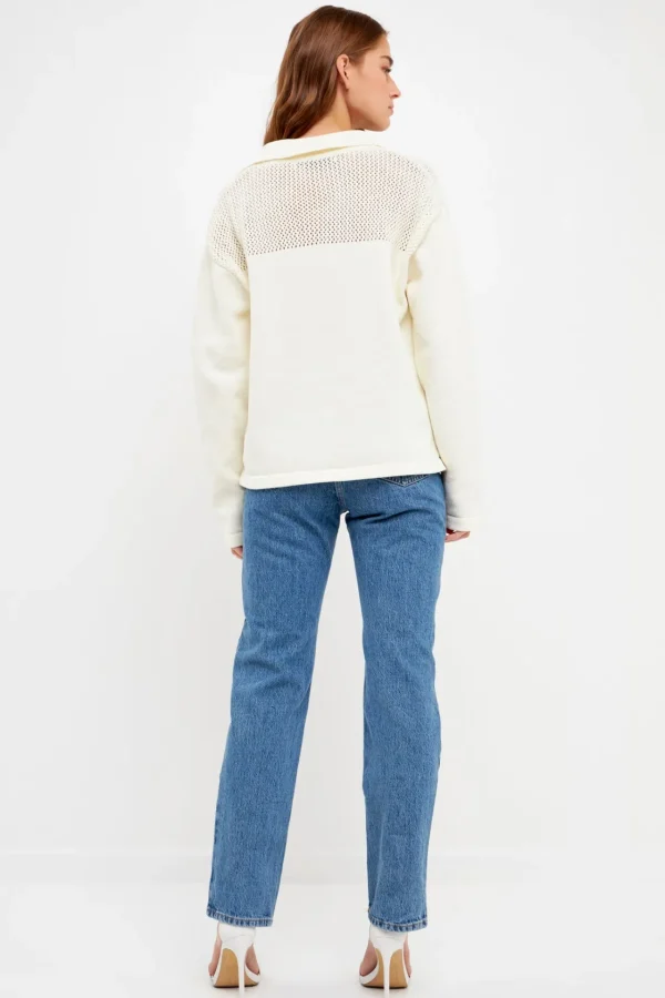 ENGLISH FACTORY Sweaters & Knits | Tops*- Chenille Sweatshirt CREAM