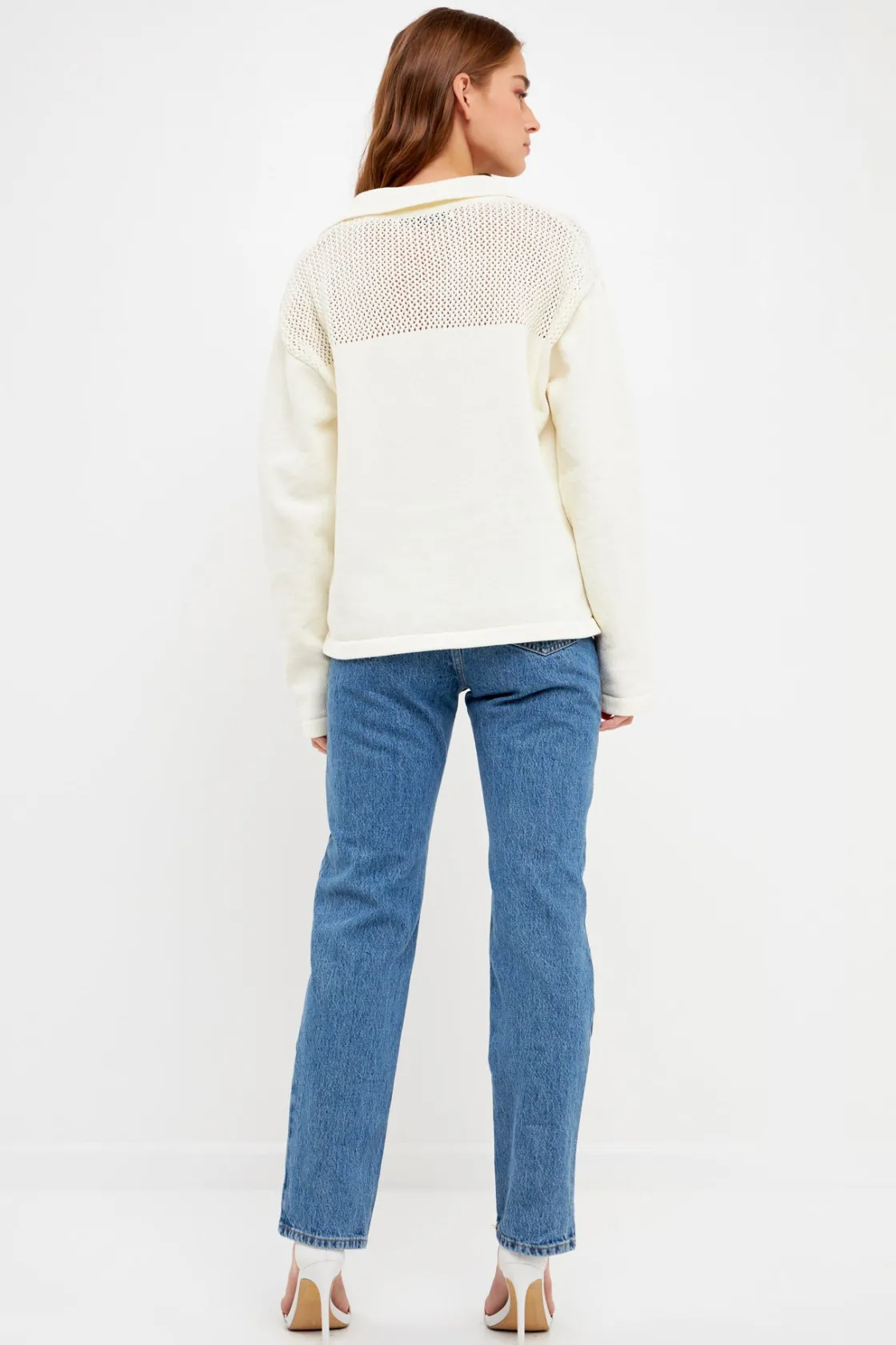 english_factory__chenille_2-2.webp ENGLISH FACTORY Sweaters & Knits | Tops*- Chenille Sweatshirt CREAM