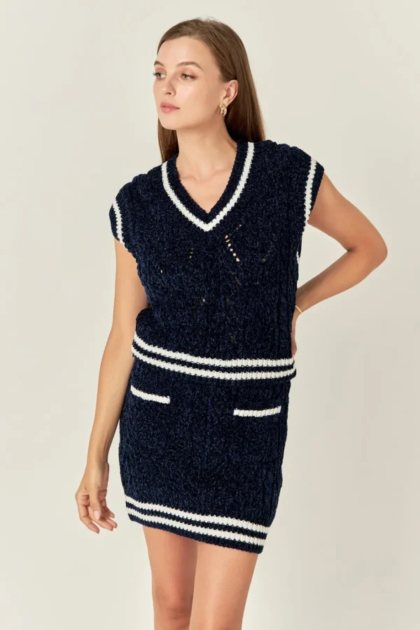 ENGLISH FACTORY Skirts | Tops*- Chenille Contrast Mini Skirt