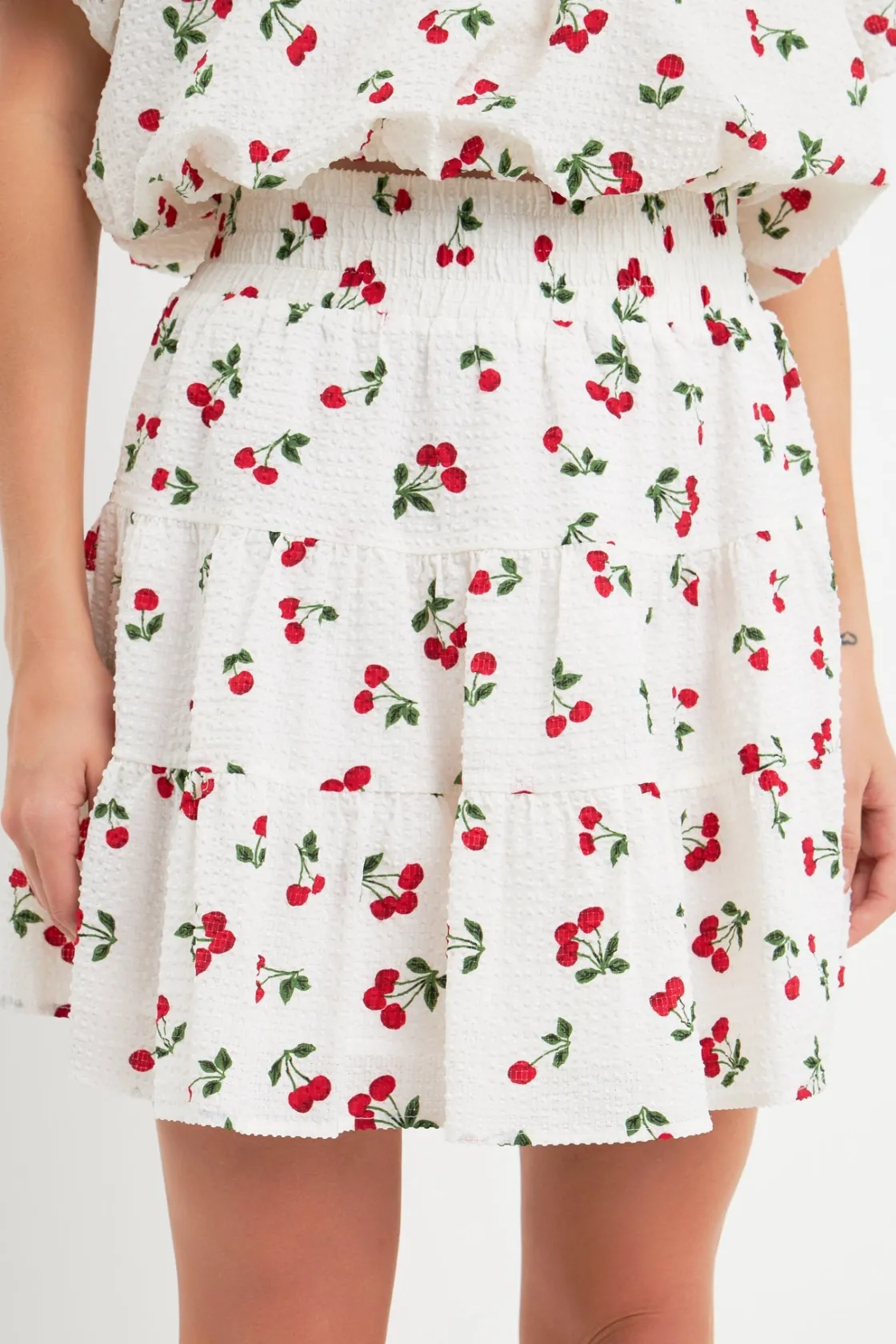english_factory__cherry_p_3-1.webp ENGLISH FACTORY Matching Sets | Skirts*- Cherry Print Mini Skirt WHITE