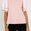 ENGLISH FACTORY Tops*- Chiffon Ruffle Sleeve T-shirt