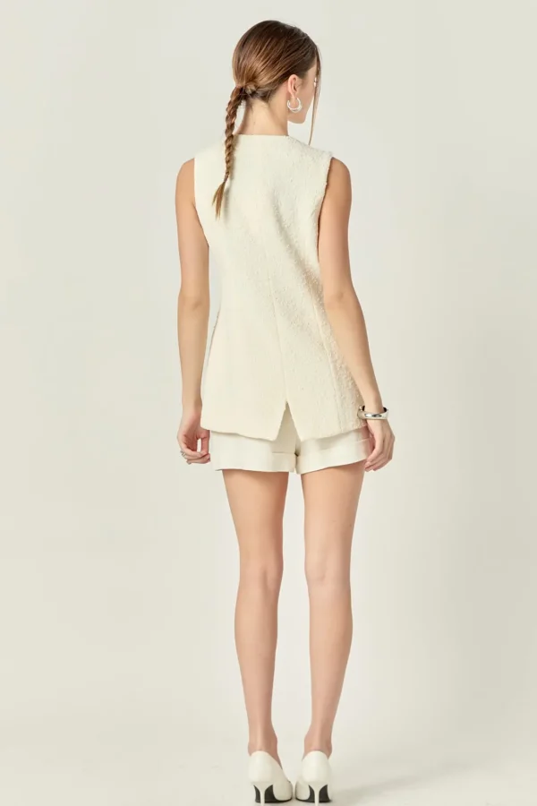 ENGLISH FACTORY Vest | Tops*- Chloe Vest OFFWHITE