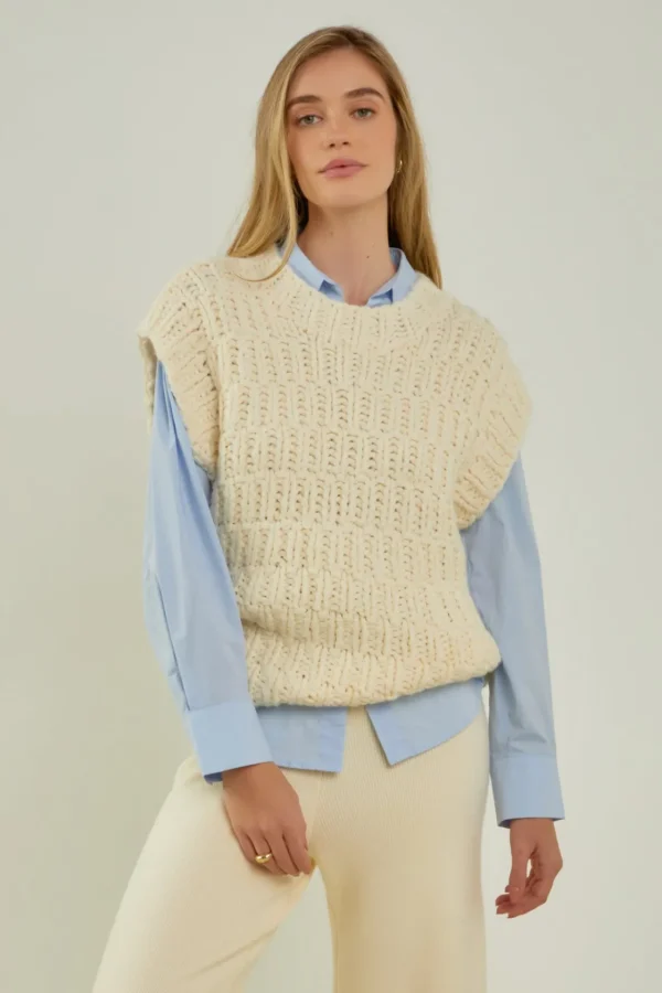 ENGLISH FACTORY Sweaters & Knits | Tops*- Chunky Knit Sweater Vest