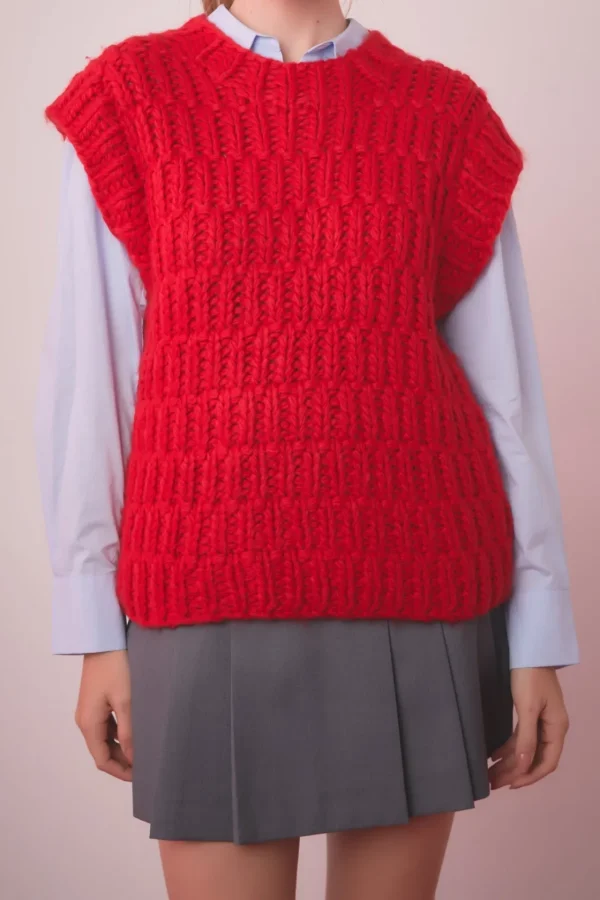 ENGLISH FACTORY Sweaters & Knits | Tops*- Chunky Knit Sweater Vest
