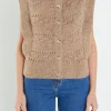 ENGLISH FACTORY Jackets & Coats | Tops*- Chunky Textured Knit Vest BROWN