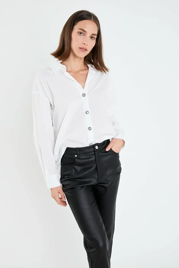 ENGLISH FACTORY Denim | Tops*- Coated Skinny Jean BLACK