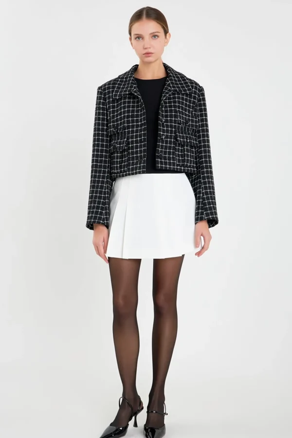 ENGLISH FACTORY Jackets & Coats | Tops*- Collar Detail Tweed Jacket