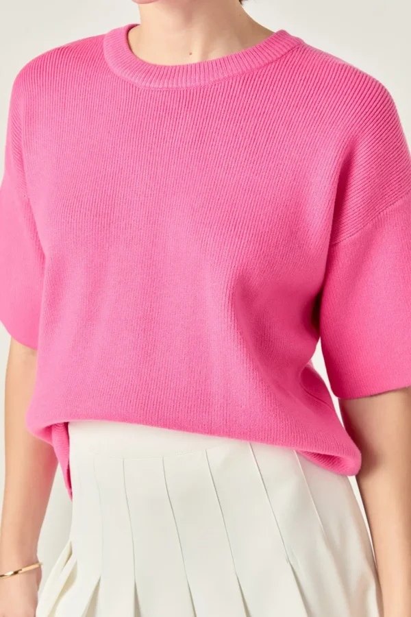 ENGLISH FACTORY Sweaters & Knits | Matching Sets*- Collar Knit Half Sleeves Top