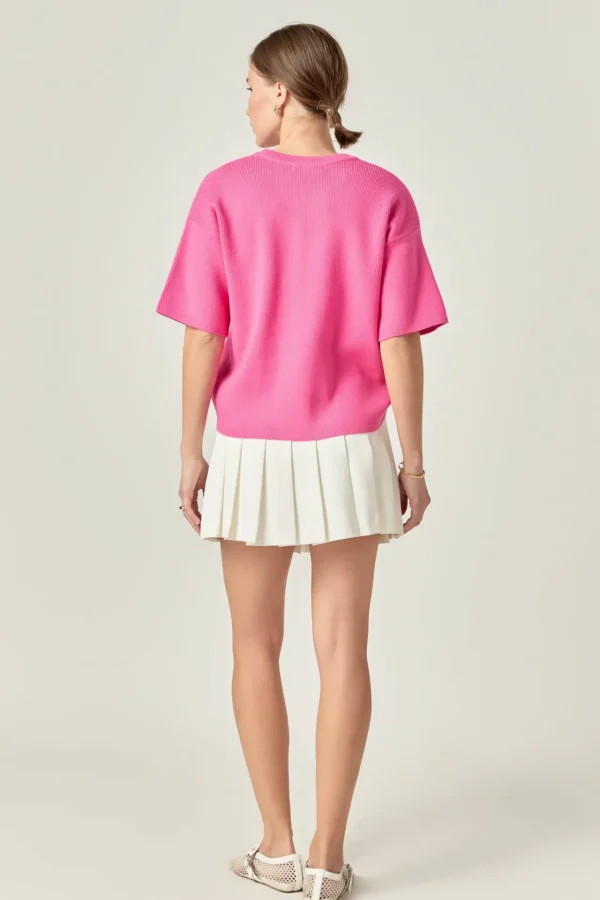 ENGLISH FACTORY Sweaters & Knits | Matching Sets*- Collar Knit Half Sleeves Top