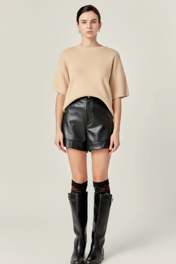 ENGLISH FACTORY Sweaters & Knits | Matching Sets*- Collar Knit Half Sleeves Top