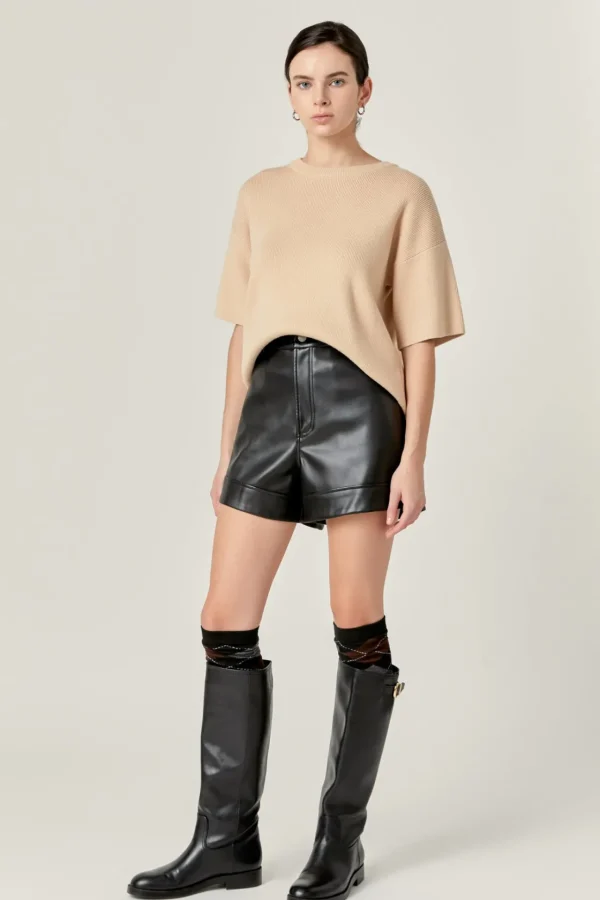 ENGLISH FACTORY Sweaters & Knits | Matching Sets*- Collar Knit Half Sleeves Top